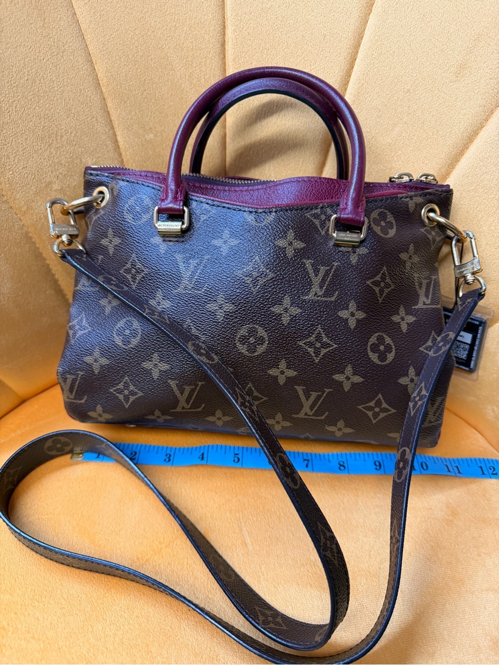 Louis Vuitton Monogram Canvas Plum Trim Top-Handle Satchel - Picture 2 of 13